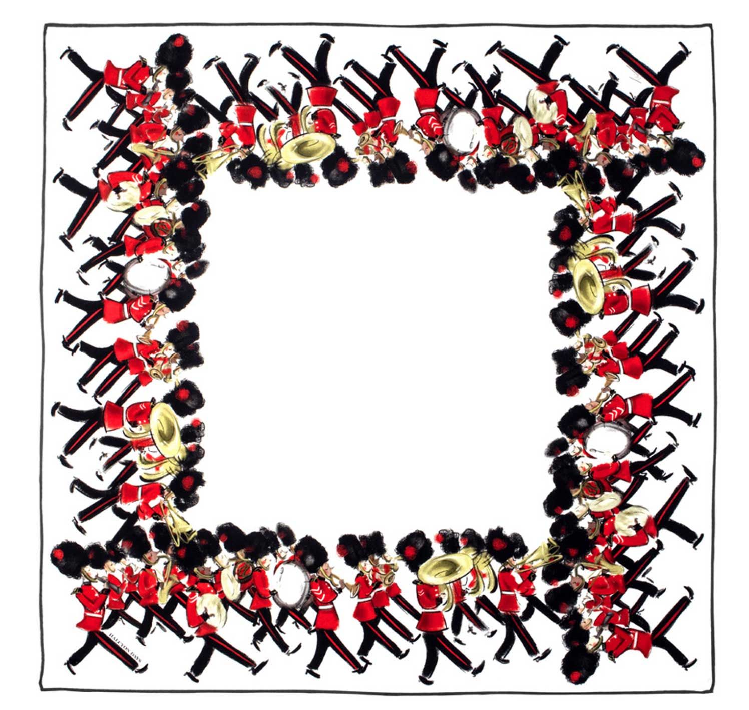 Halcyon Days Marching Down The Mall 45 x 45 Silk Scarf SATRMM01SS45, 5055273108439