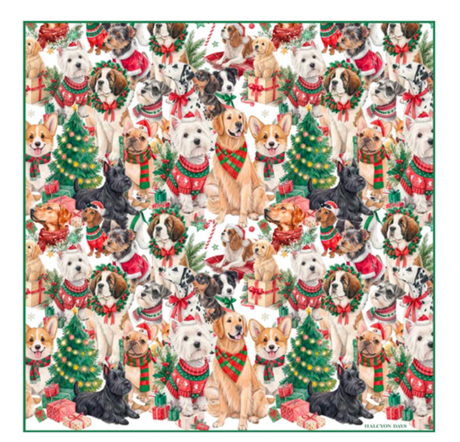 Halcyon Days Furry Friends 45x45cm 100% Silk Mini Scarf SAFFR01PS41, 5055273110296