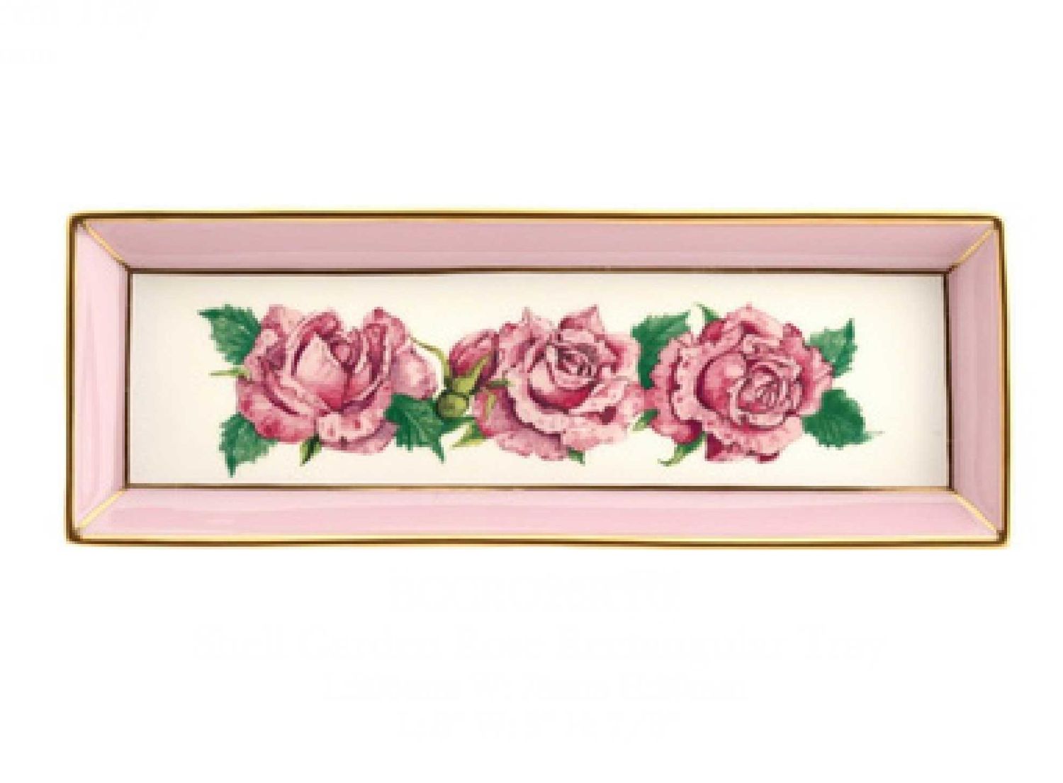 Halcyon Days Shell Garden Floral Rose Pink Rectangular Tray BCCRO26RTG, 5060171159698