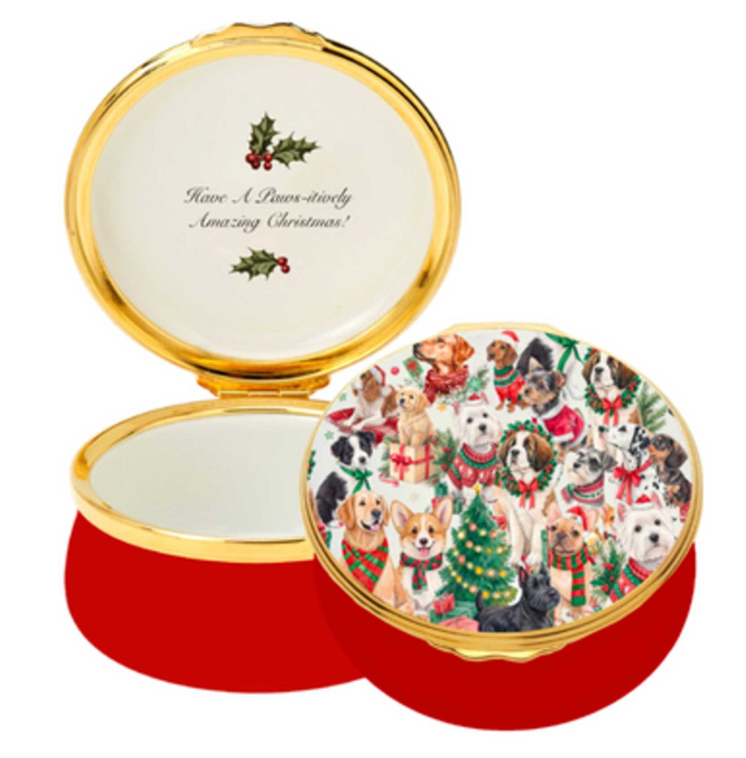 Halcyon Days Festive Friends Enamel Box ENFEF0133G, 5055273110395