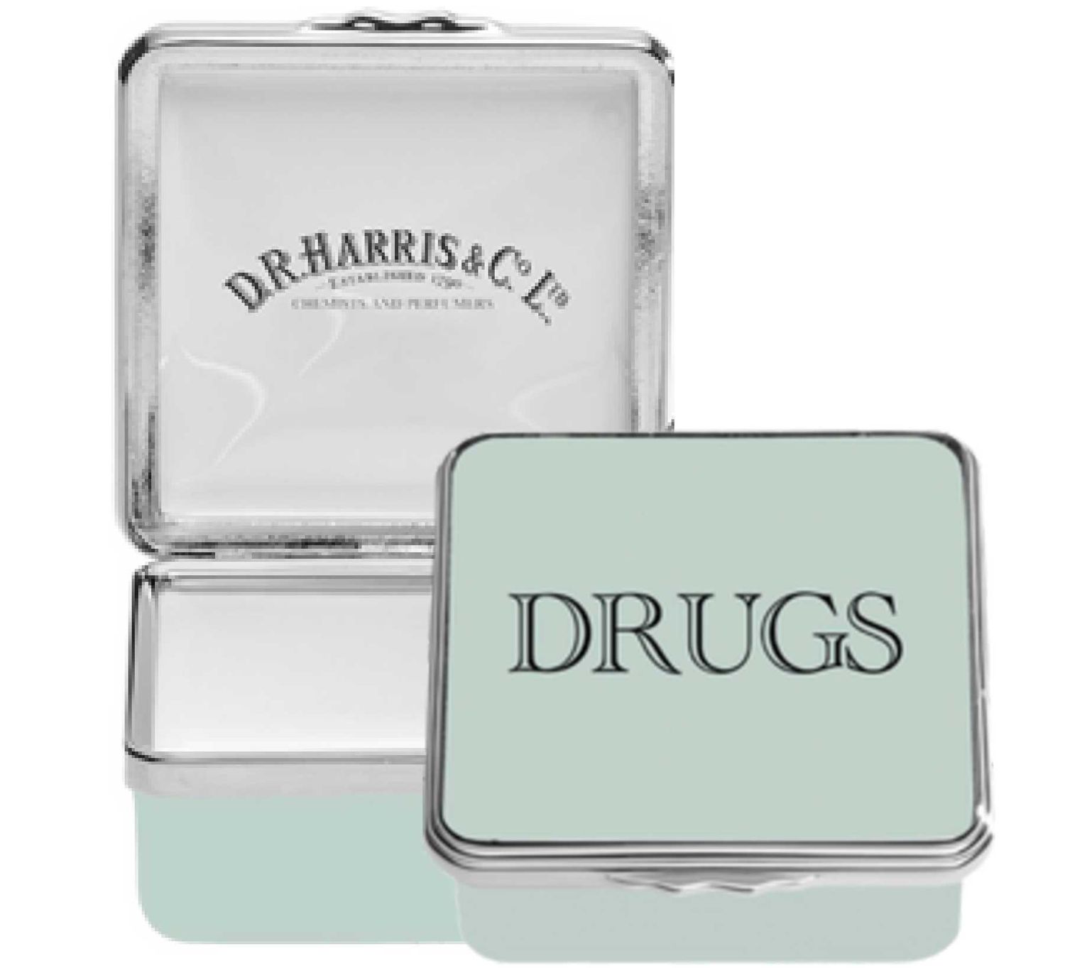 Halcyon Days Dr Harris Drug GP58 Enamel Box Celadon ENDRD4058P, 5056327822981
