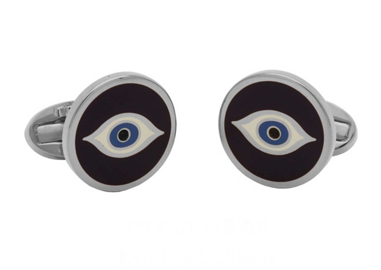 Halcyon Days Evil Eye Navy Palladium Cufflinks CLEVE11RDP, 5060171107286