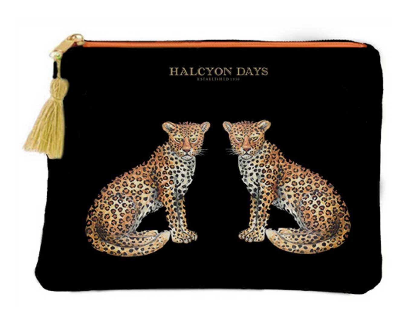 Halcyon Days Twin Leopard Pouch Bag SATLD01POUC, 5055273109993