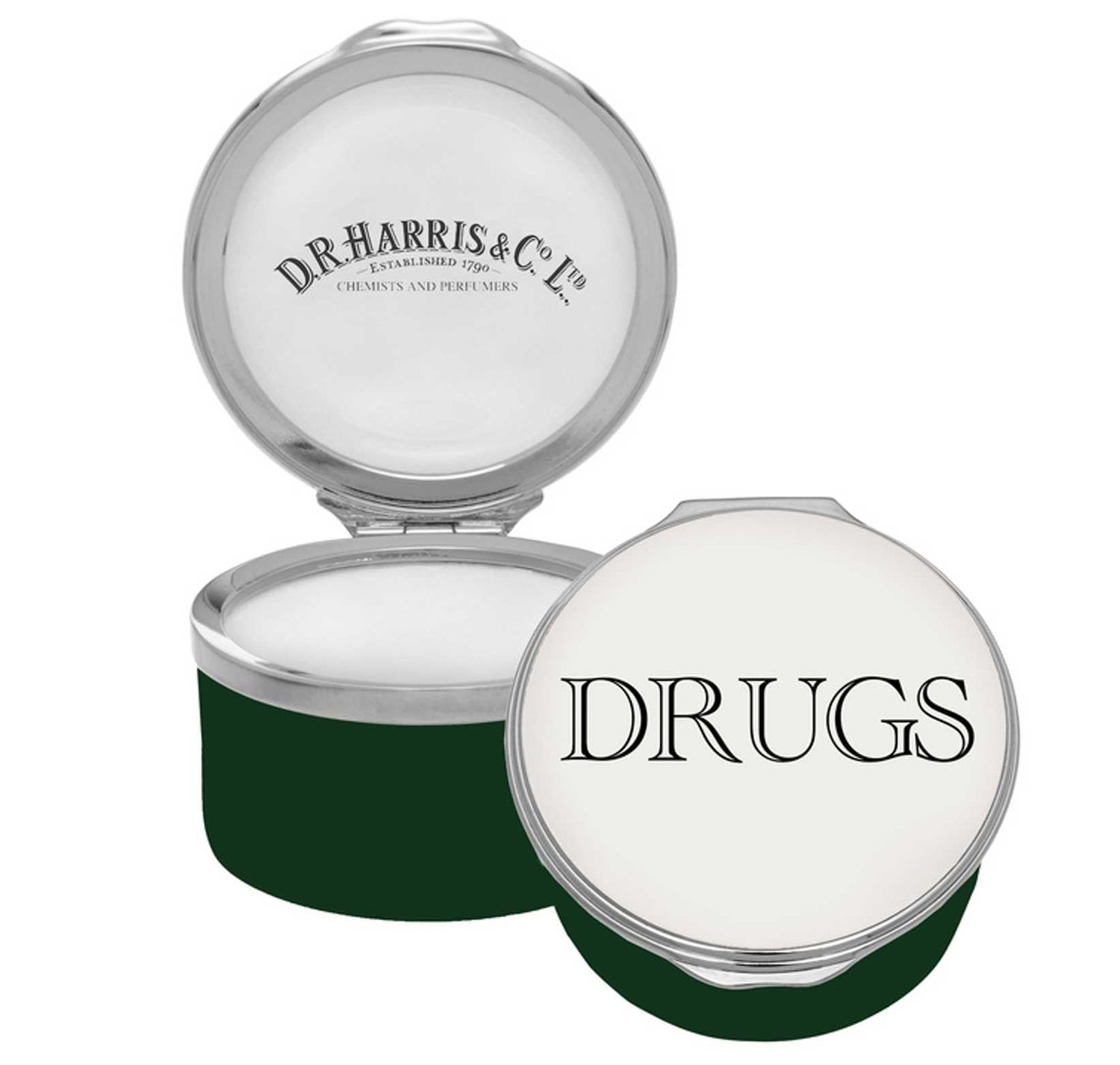 Halcyon Days Dr Harris Drug GP1 Enamel Box Balmoral Green ENDRD0901P, 5056327822974