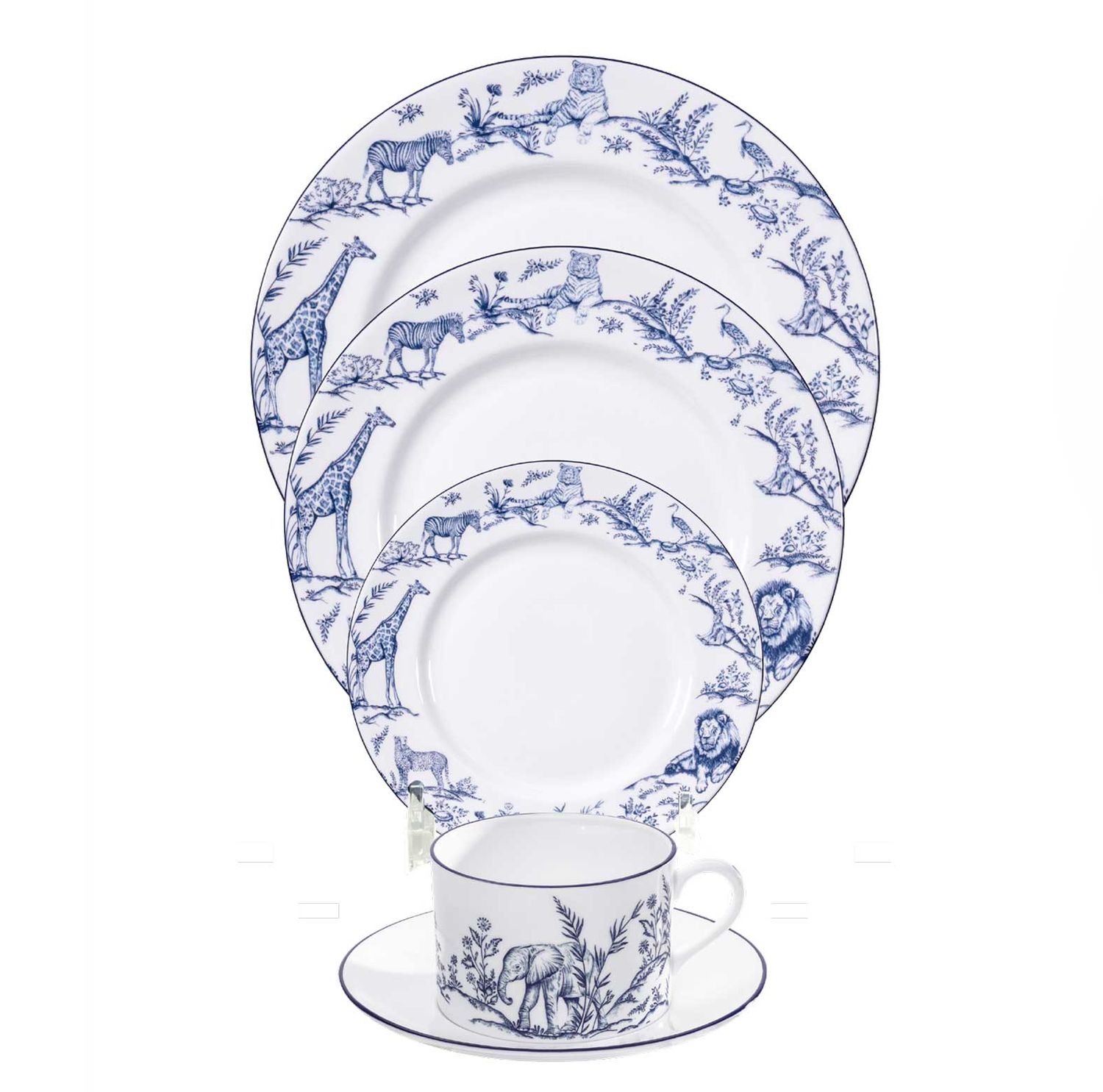 Halcyon Days NC Serengeti Multi Animal 5 Piece Place Setting BCNCSA115PC, 5056327812227