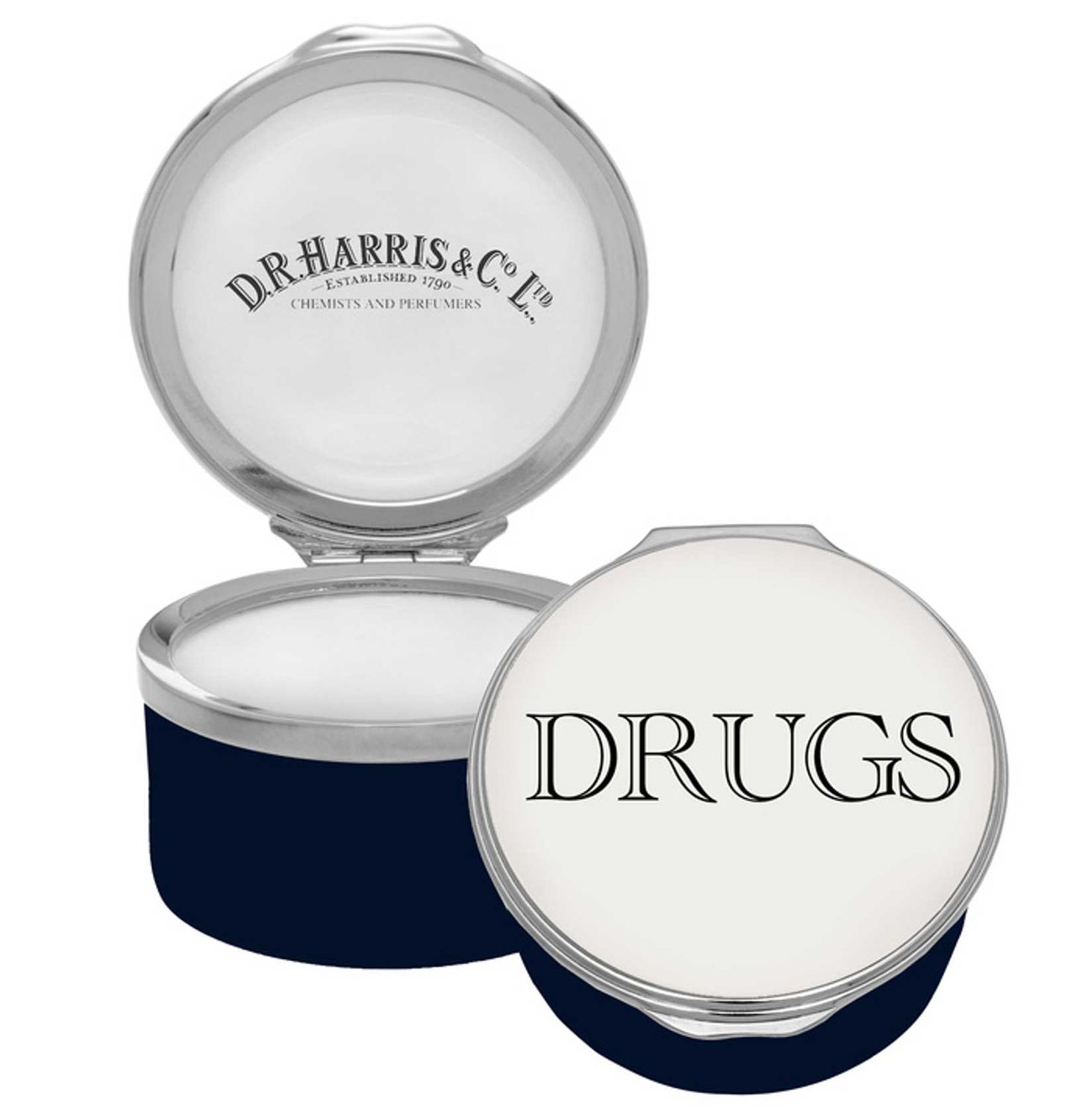 Halcyon Days Dr Harris Drug GP1 Enamel Box Kings Blue ENDRD1801P, 5056327822950