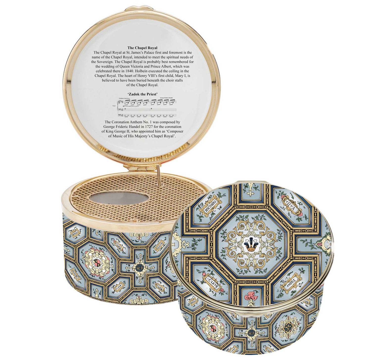 Halcyon Days Chapel Royal Ceiling, St James's Palace GP51 Musical Enamel Box ENCCR0151G, 5055273110…