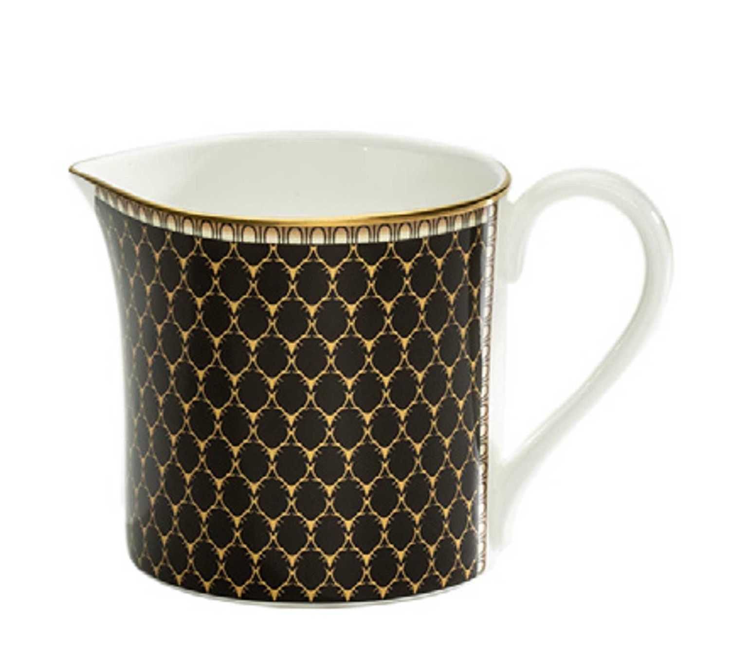 Halcyon Days Antler Trellis Black Gold Creamer BCGAT02CJG, 5060171158462