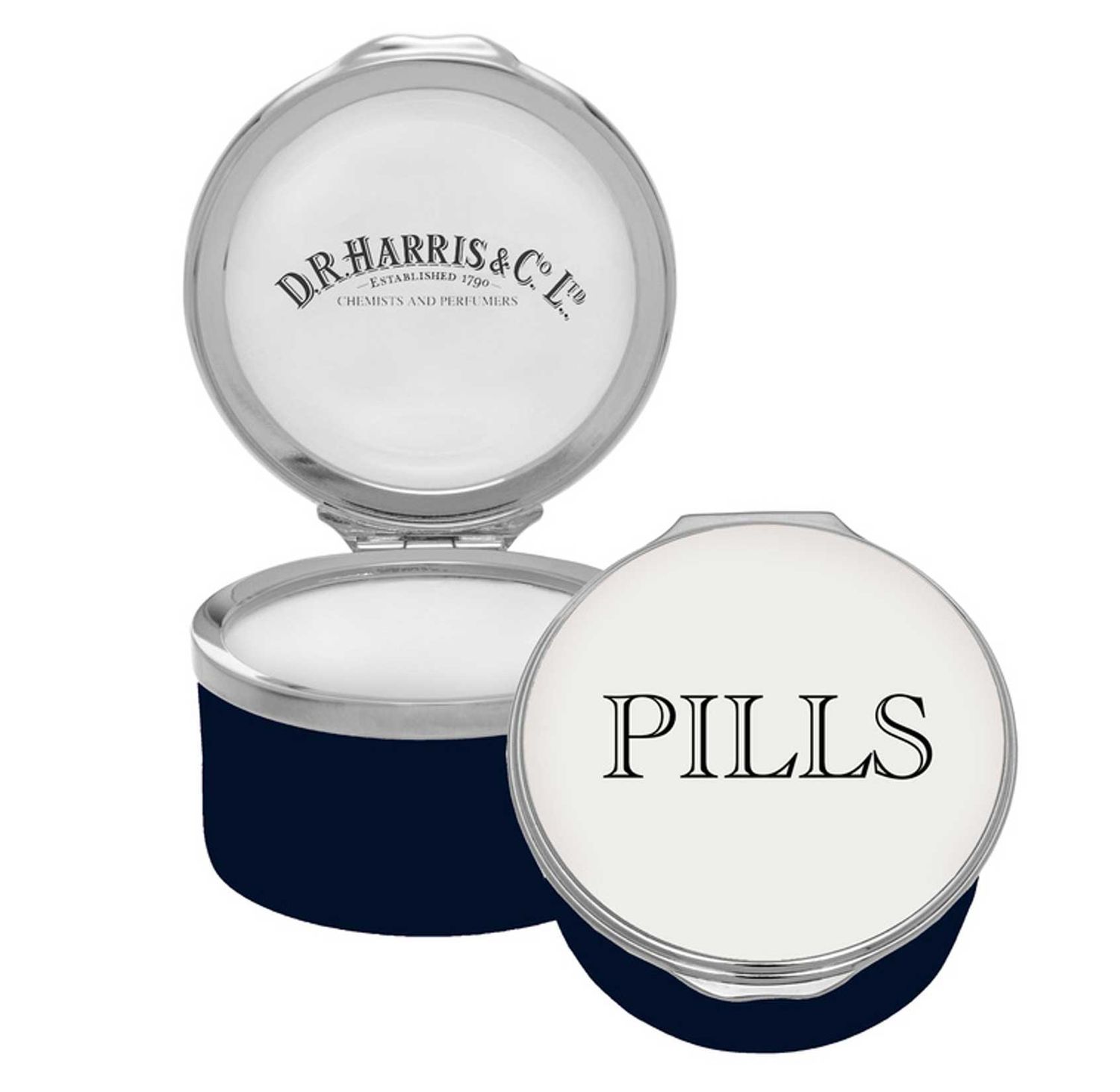 Halcyon Days Dr Harris Pills GP1 Enamel Box Kings Blue ENDRP1801P, 5056327822905