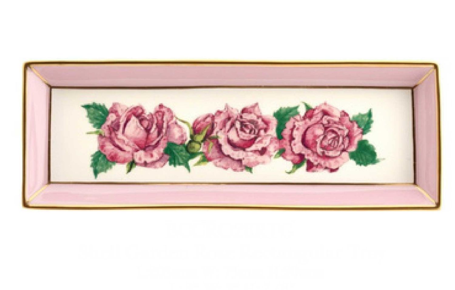 Halcyon Days Shell Garden Floral Rose Pink Rectangular Tray BCCRO26RTG , 5060171159698