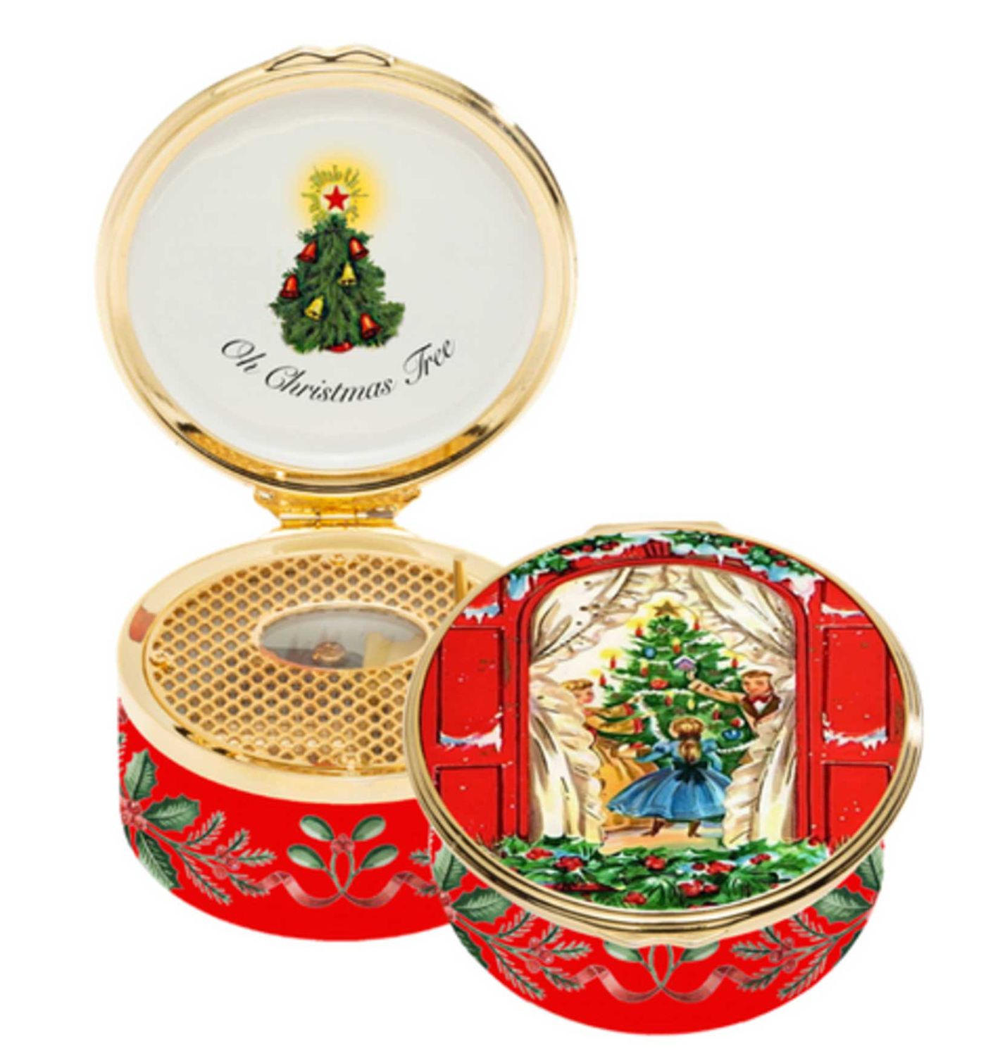Halcyon Days Christmas Joy Musical Enamel Box ENCJM0133MG, 5055273110326