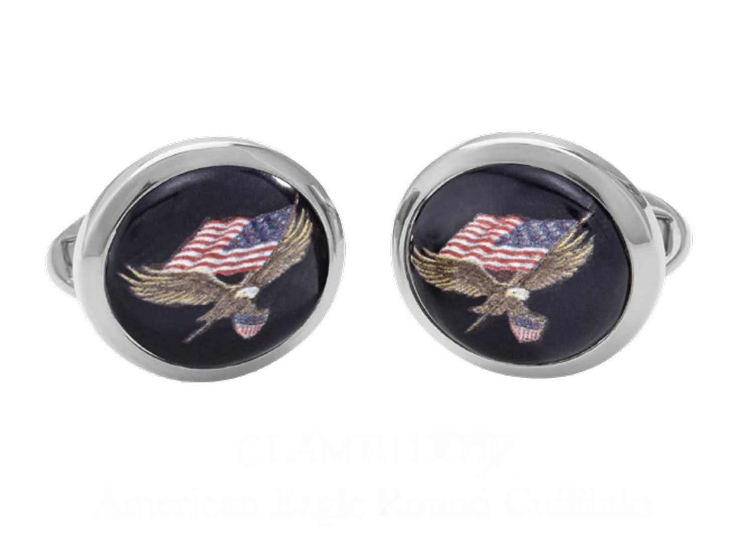 Halcyon Days American Eagle Round Palladium Cufflinks CLAME11RDP, 5056327814344
