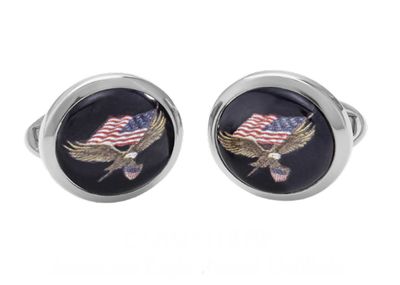 Halcyon Days American Eagle Round Palladium Cufflinks CLAME11RDP, 5056327814344