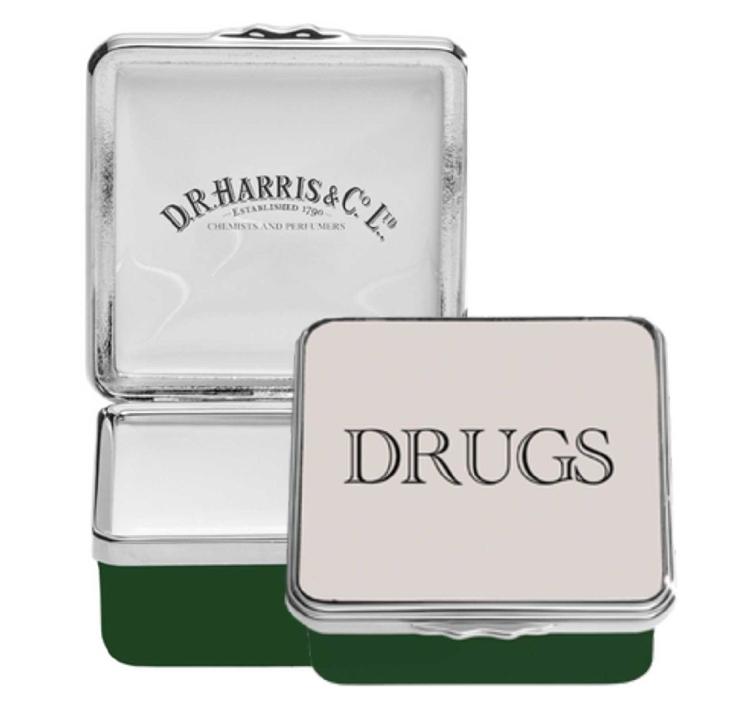 Halcyon Days Dr Harris Drug GP58 Enamel Box Balmoral Green ENDRD0958P, 5056327823018