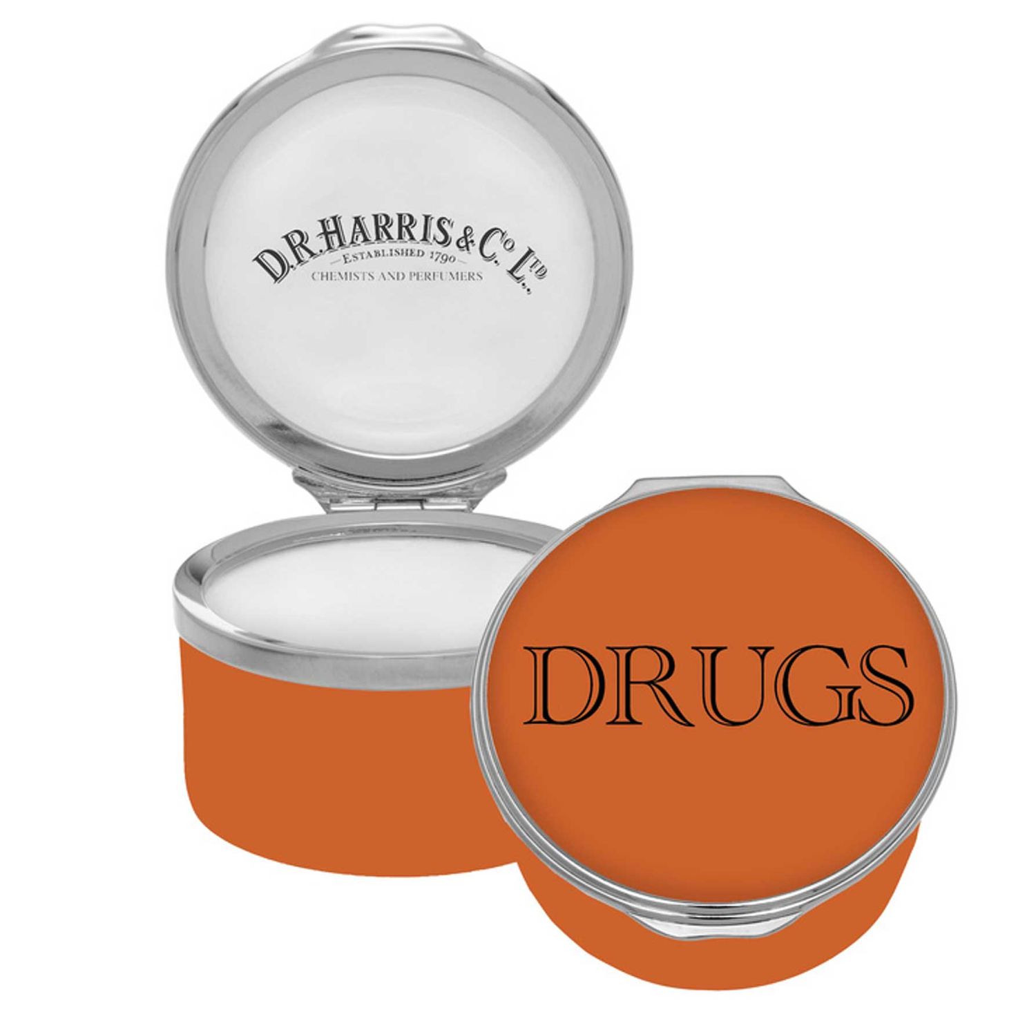 Halcyon Days Dr Harris Drug GP1 Enamel Box Orange Base &amp; Lid ENDRD0701P, 5056327822943