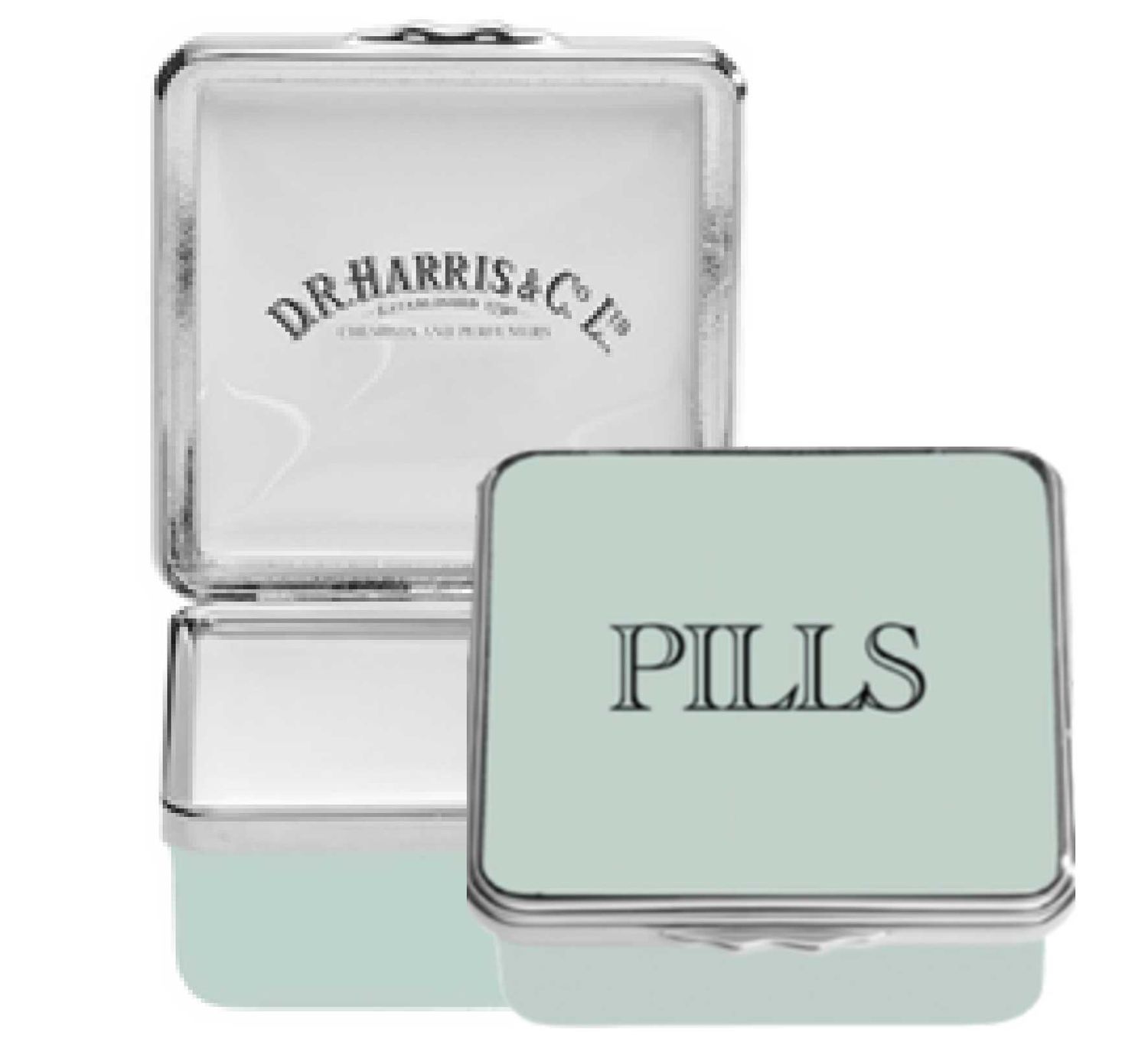 Halcyon Days Dr Harris Pills GP58 Enamel Box Celadon ENDRP4058P, 5056327823025
