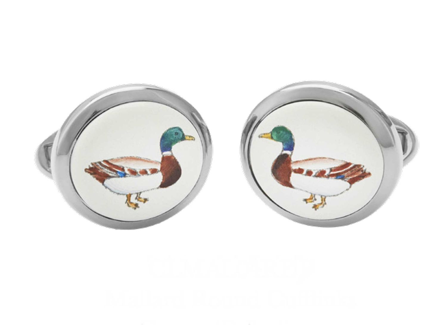 Halcyon Days Mallard Round Palladium Cufflinks CLMAL04RDP, 5060171153764
