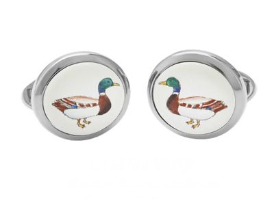 Halcyon Days Mallard Round Palladium Cufflinks CLMAL04RDP, 5060171153764