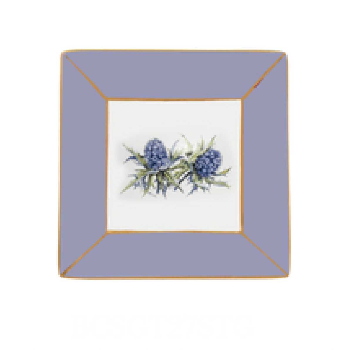 Halcyon Days Shell Garden Floral Thistle Square Trinket Tray BCSGT27STG, 5055273110661