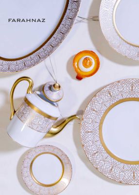 Robert Haviland &amp; C. Parlon Farahnaz Gold Round Flat Tarte Dish, MPN: HP1280006003