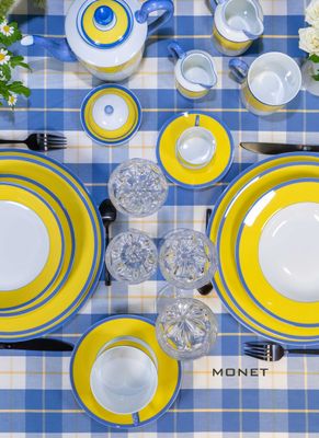 Robert Haviland &amp; C. Parlon Monet Blue Yellow Breakfast Cup and Saucer, MPN: HP1460003103