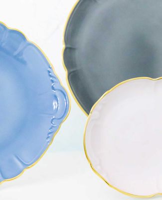 Robert Haviland &amp; C. Parlon Yvonne Platinum Ardoise Grey Buffet Plate, MPN: HP1870201001