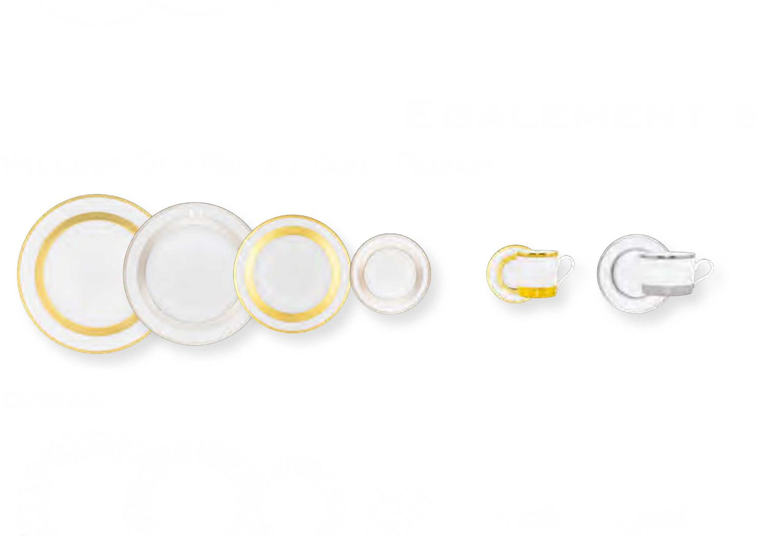 Robert Haviland &amp; C. Parlon William Gold Round Flat Dish, MPN: HP1840006004