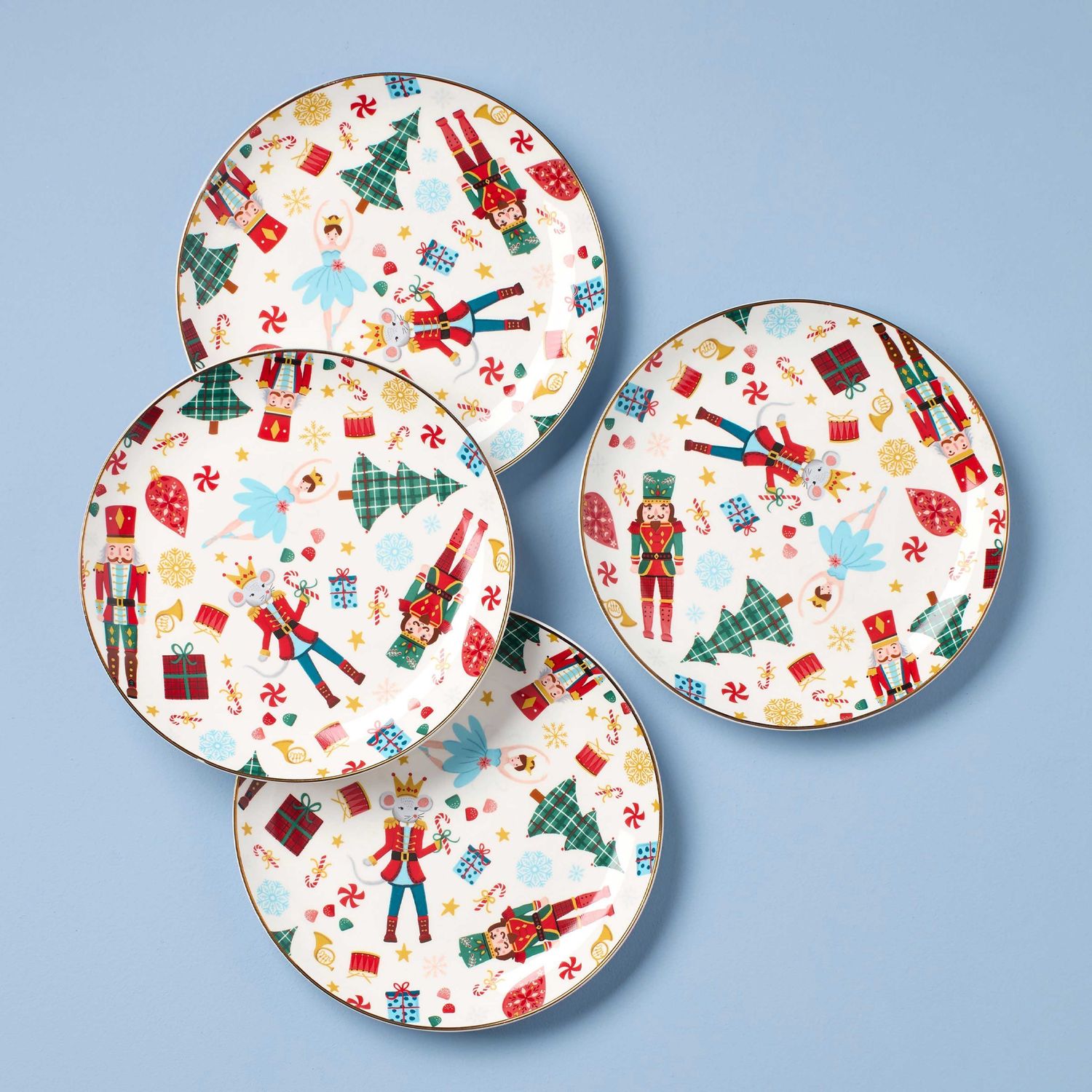 Lenox Nutcracker Ballet Accent Plates Set of 4 897890 194372038935