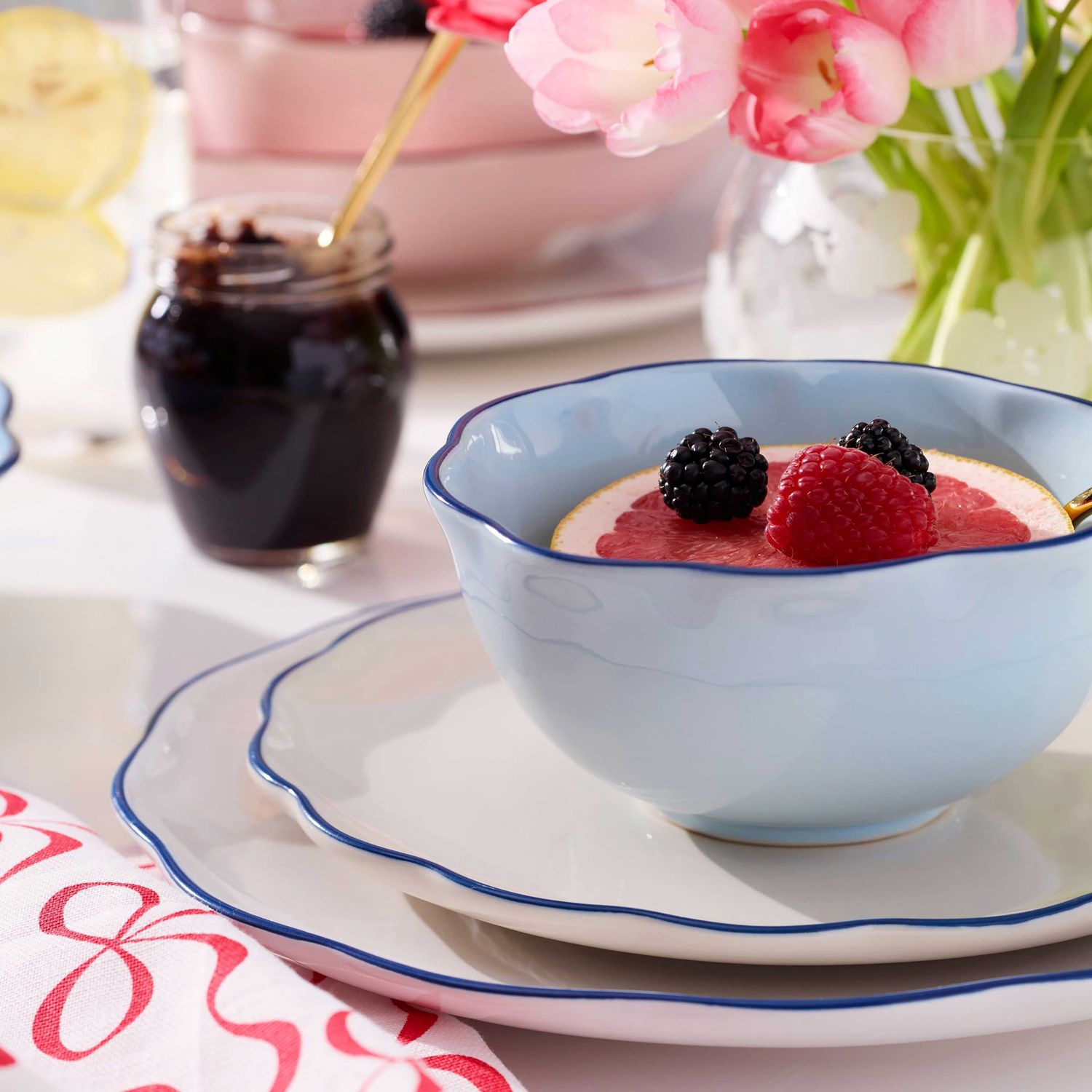 Lenox Garden Party 16-Piece Dinnerware Set Blue 898077 882864872210
