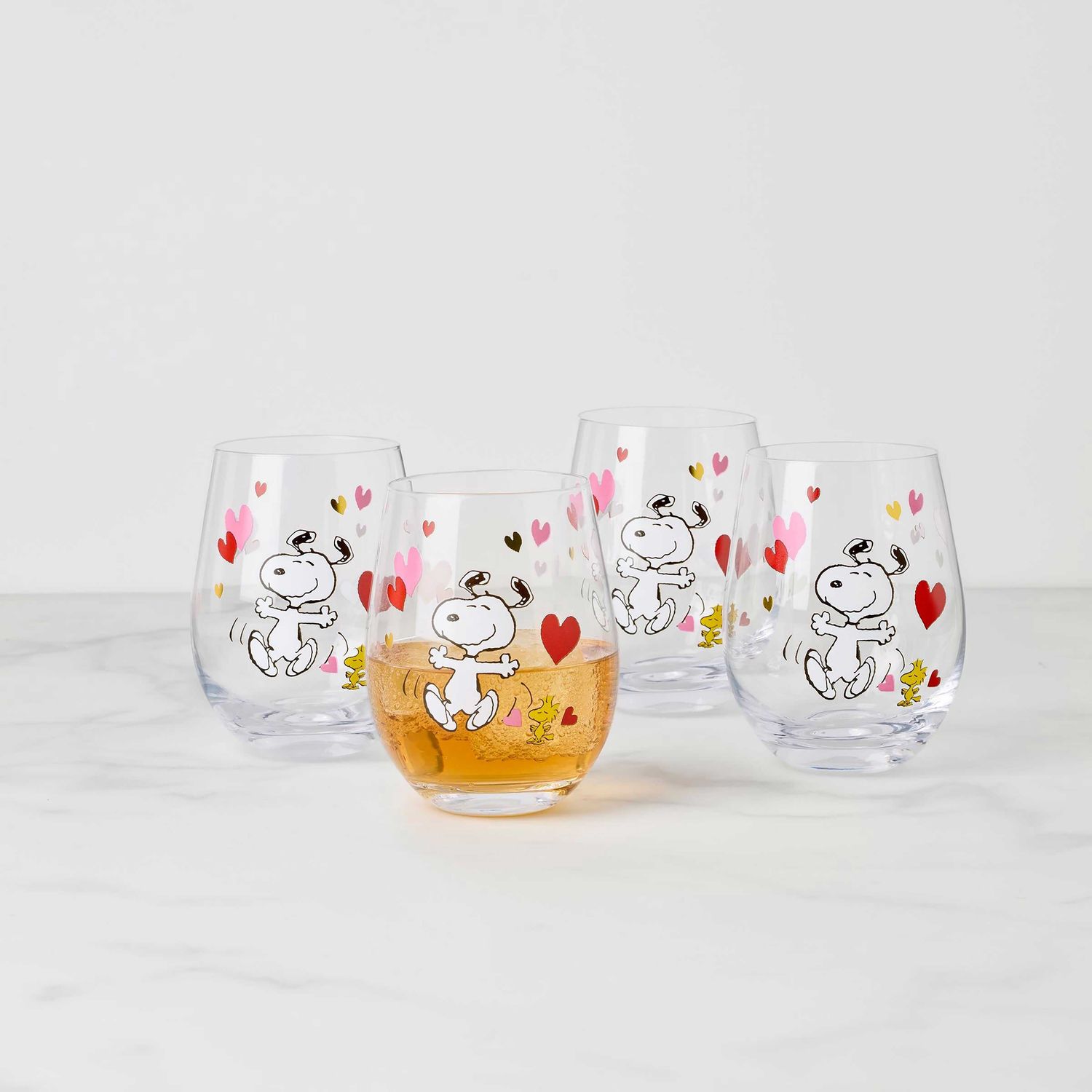 Lenox Snoopy Valentine's Day Tumblers Set of 4 897880 194372038850