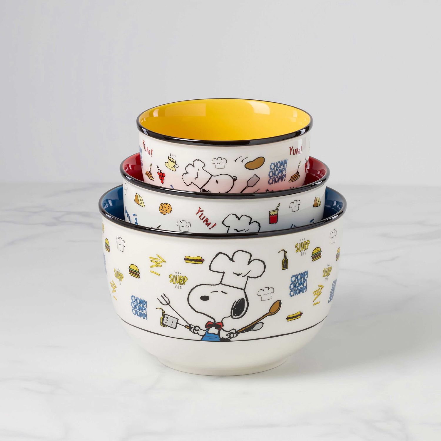 Lenox Chef Snoopy 3-Piece Bowl Set 897579 194372037365