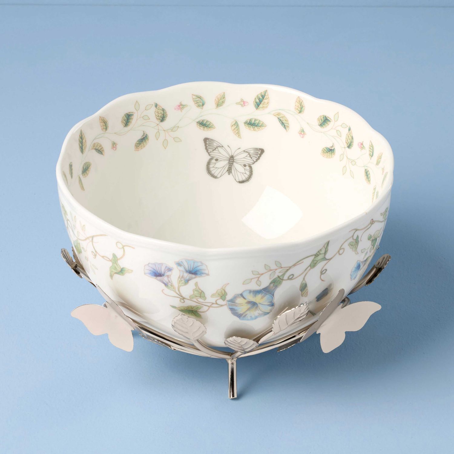 Lenox Butterfly Meadow 25th Anniversary Bowl With Stand 897926 194372039147