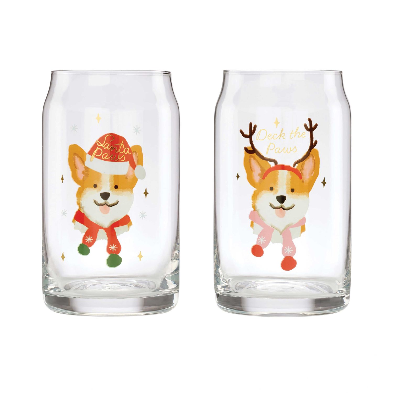 Cambridge Holiday Corgi Can Cooler Glasses Set of 2 897609 810133073518