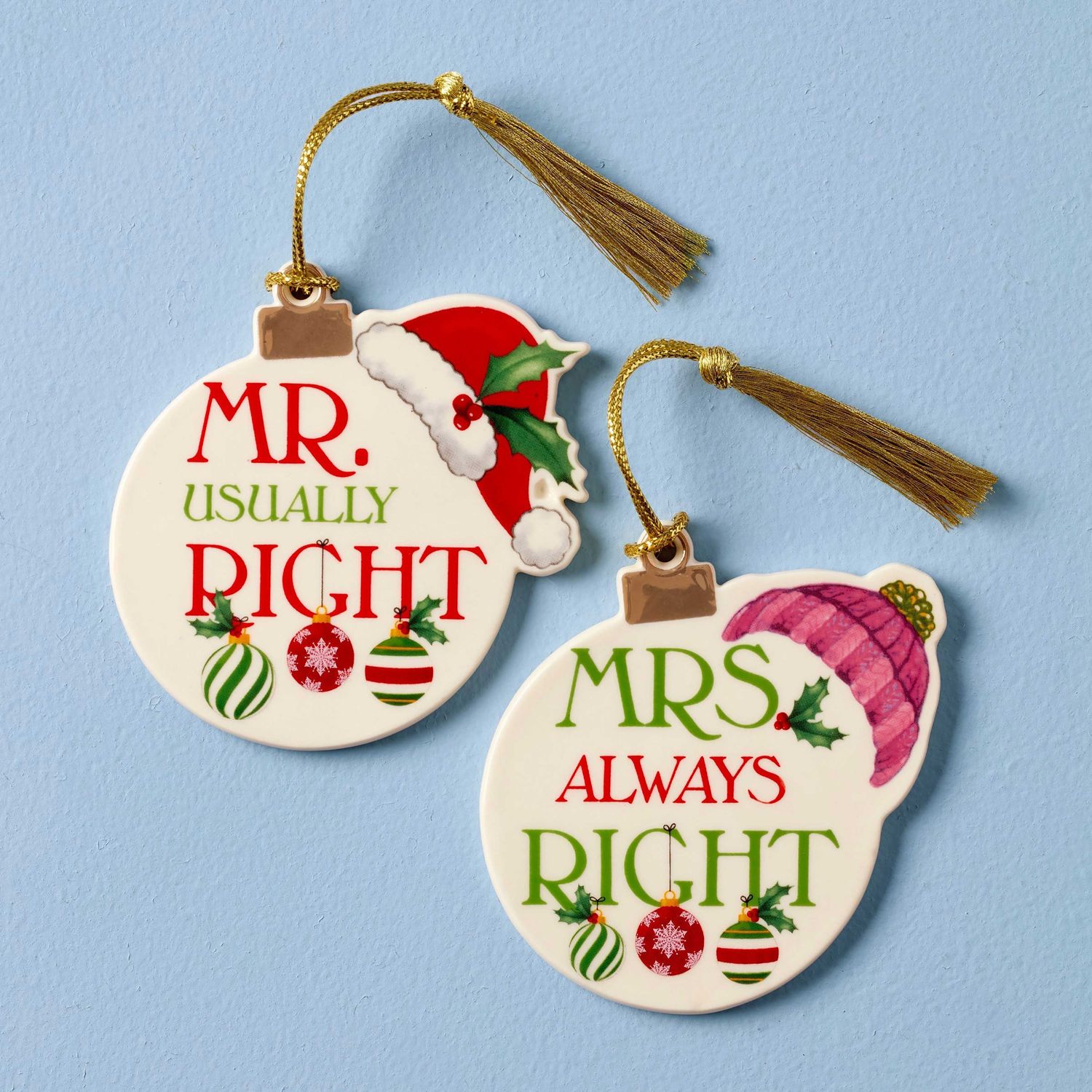 Lenox Mr. & Mrs. Set of Two Christmas Ornaments - Thumbnail 3