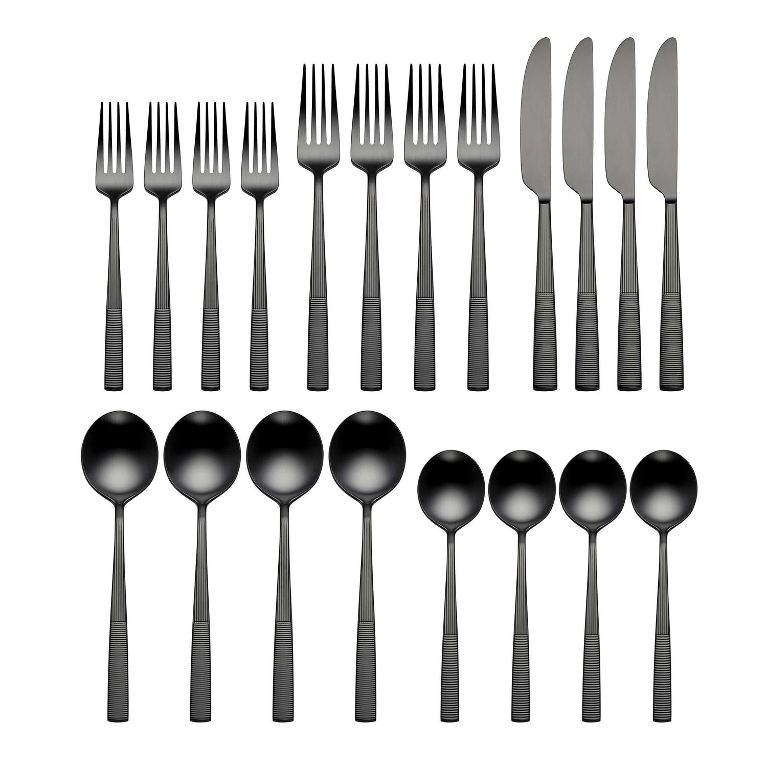 Lenox Modulus Satin Black 20-Piece Flatware Set 898324 194372040952