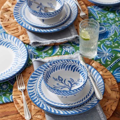 Oneida Solear Blue 12 Piece Dinnerware Set 898735 079363151728