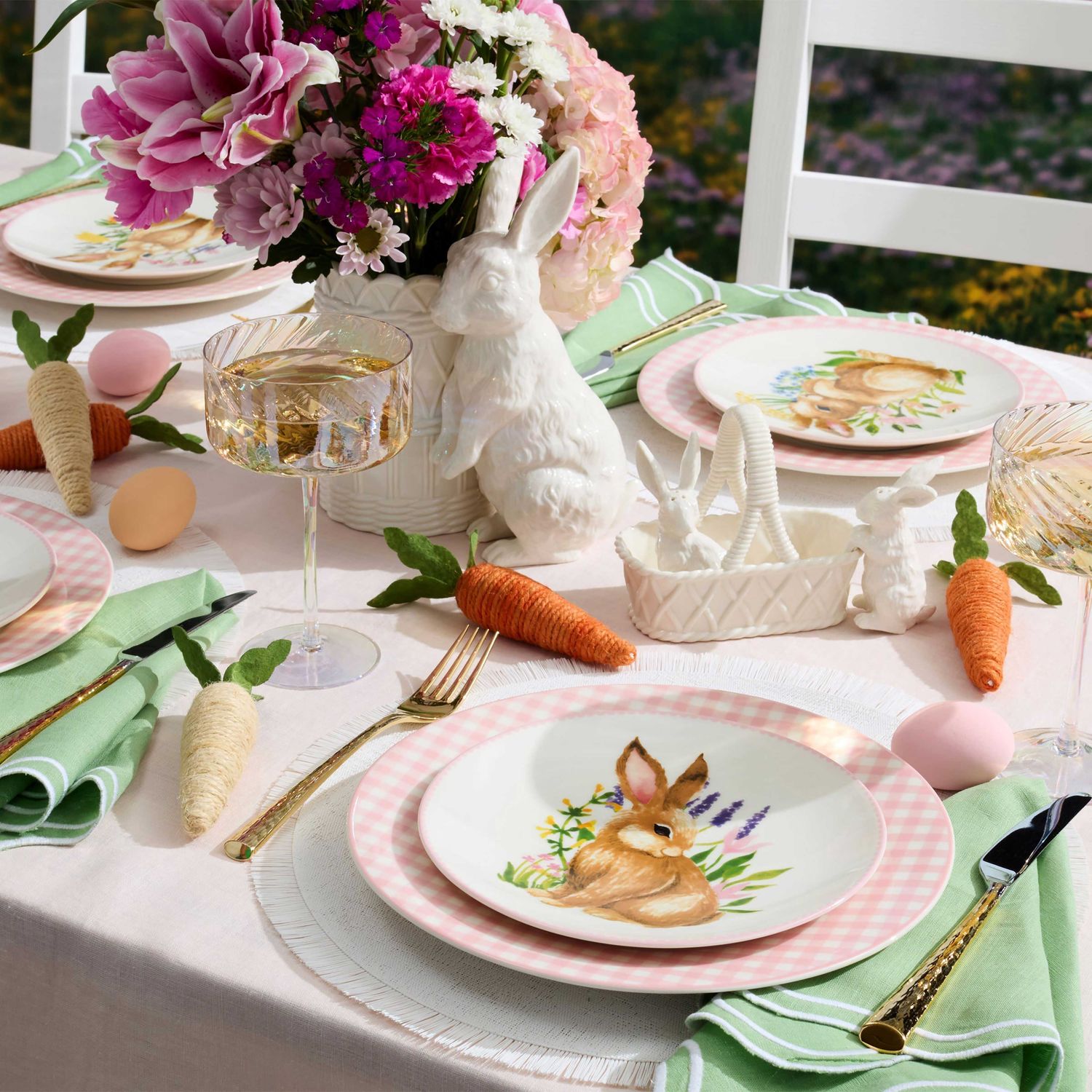 Lenox Gingham Dinner Plates Set of 4 Pink 897166 194372034579