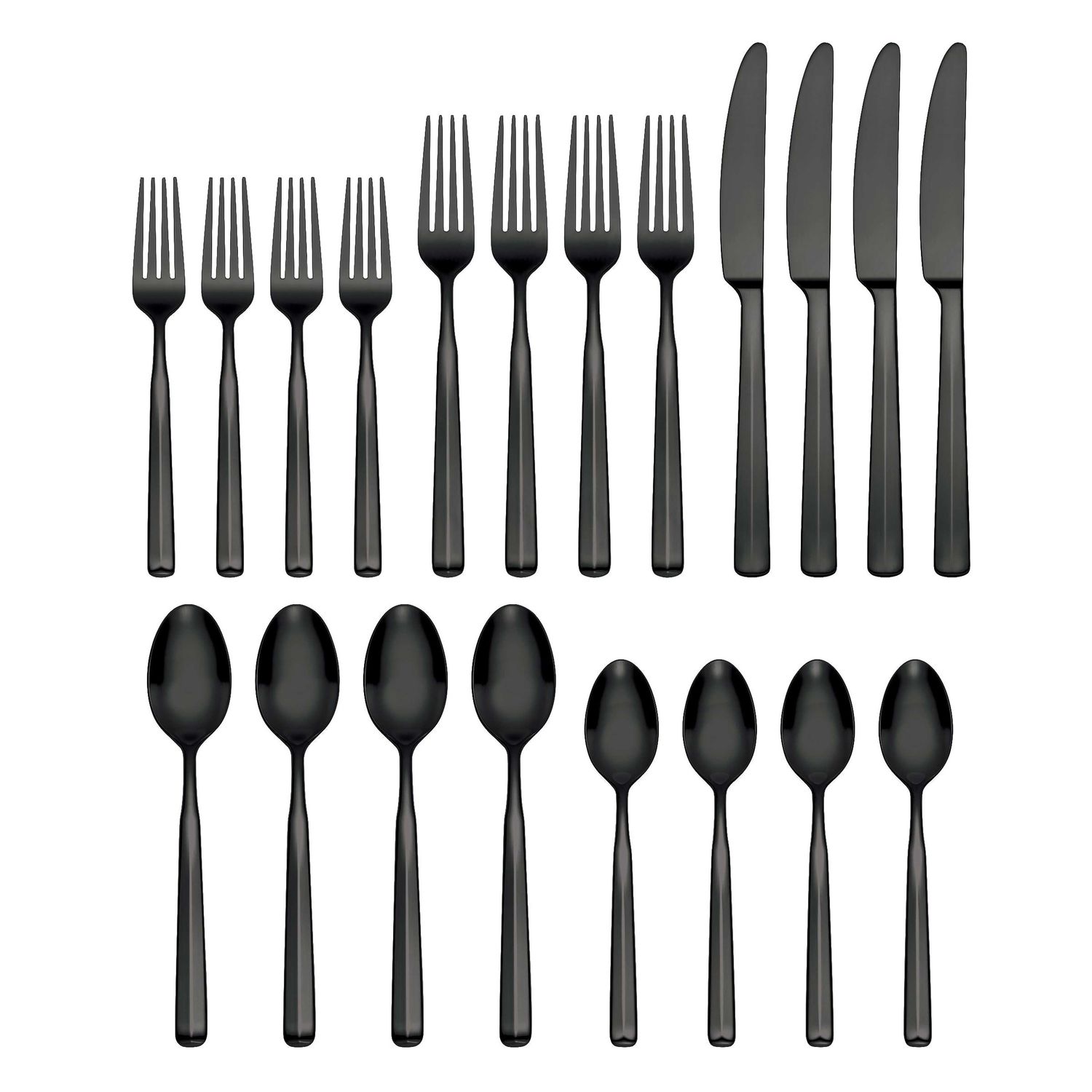Oneida Ryder Satin Black 20-Piece Flatware Set 897335 079363148216