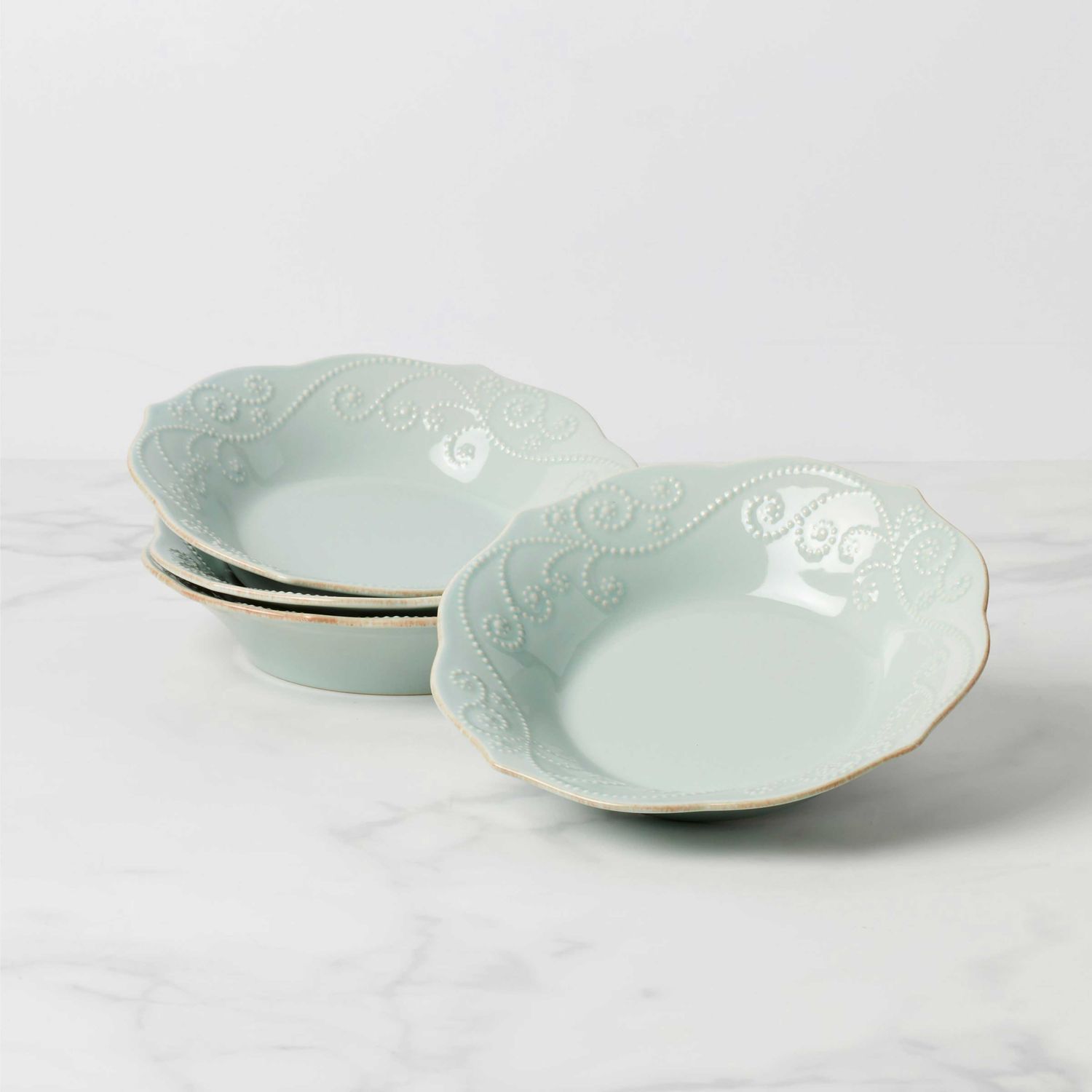 Lenox French Perle Ice Blue Pasta Bowls Set of 4 895723 194372028820