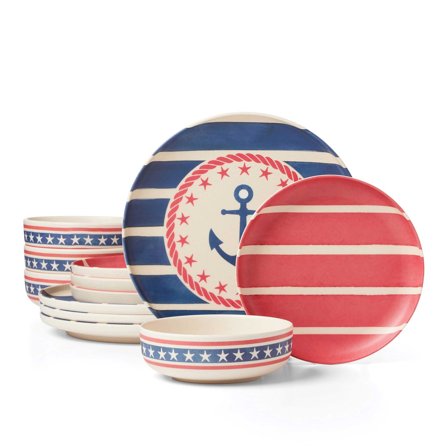 Lenox 24 Seven Melamine Aweigh We Go 12-Piece Dinnerware Set 899501 079363152718