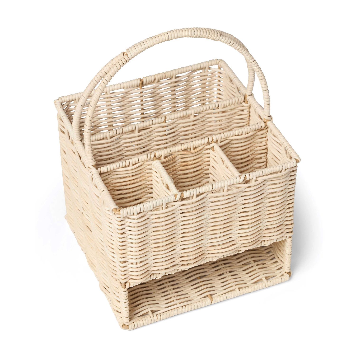 Oneida 24/7 Outdoor Living Flatware Storage Caddy Real Rattan 898352 079363150738