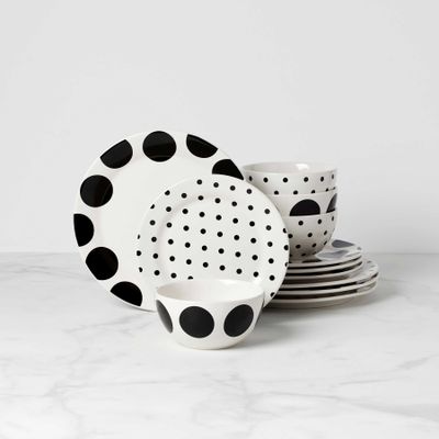 Kate Spade On The Dot 12-Piece Dinnerware Set 895204, 882864870155
