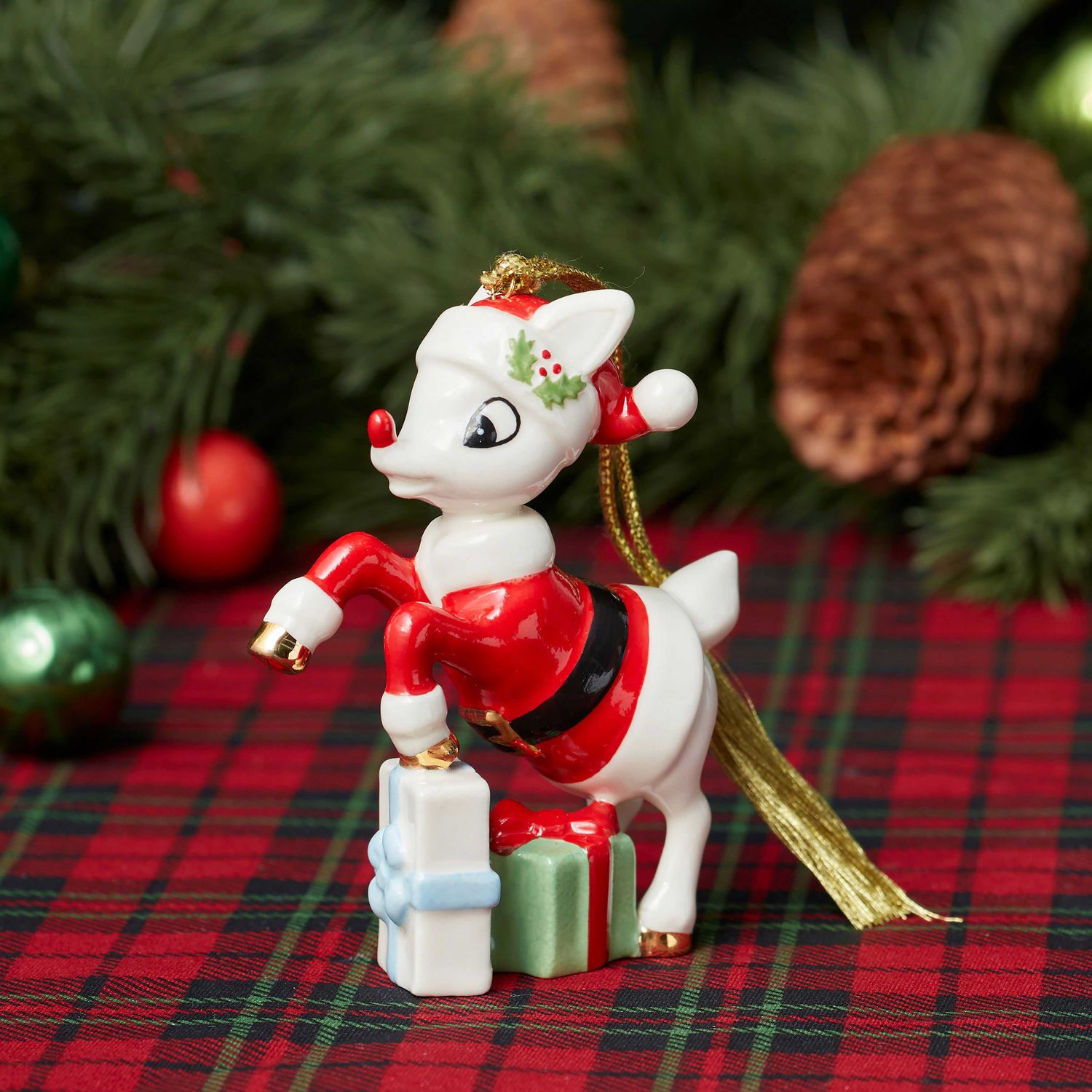 Lenox Rudolph in a Santa Suit Ornament 898507 194372041720