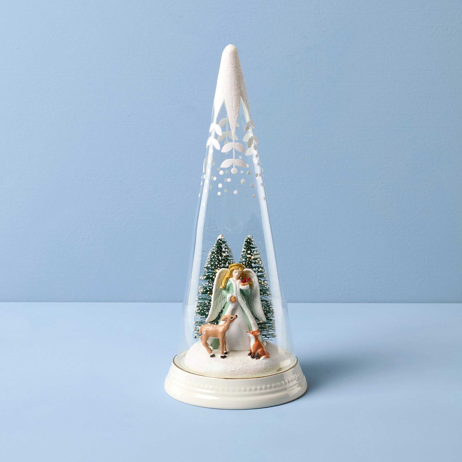 Lenox Merry &amp; Magical Glass Lit Scene Angel 899175 194372044974