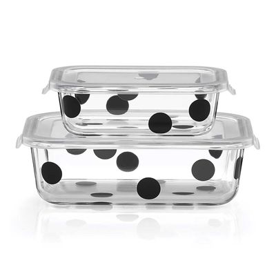 Kate Spade Deco Dot 2-Piece Rectangular Food Storage Set 875251, 882864731258