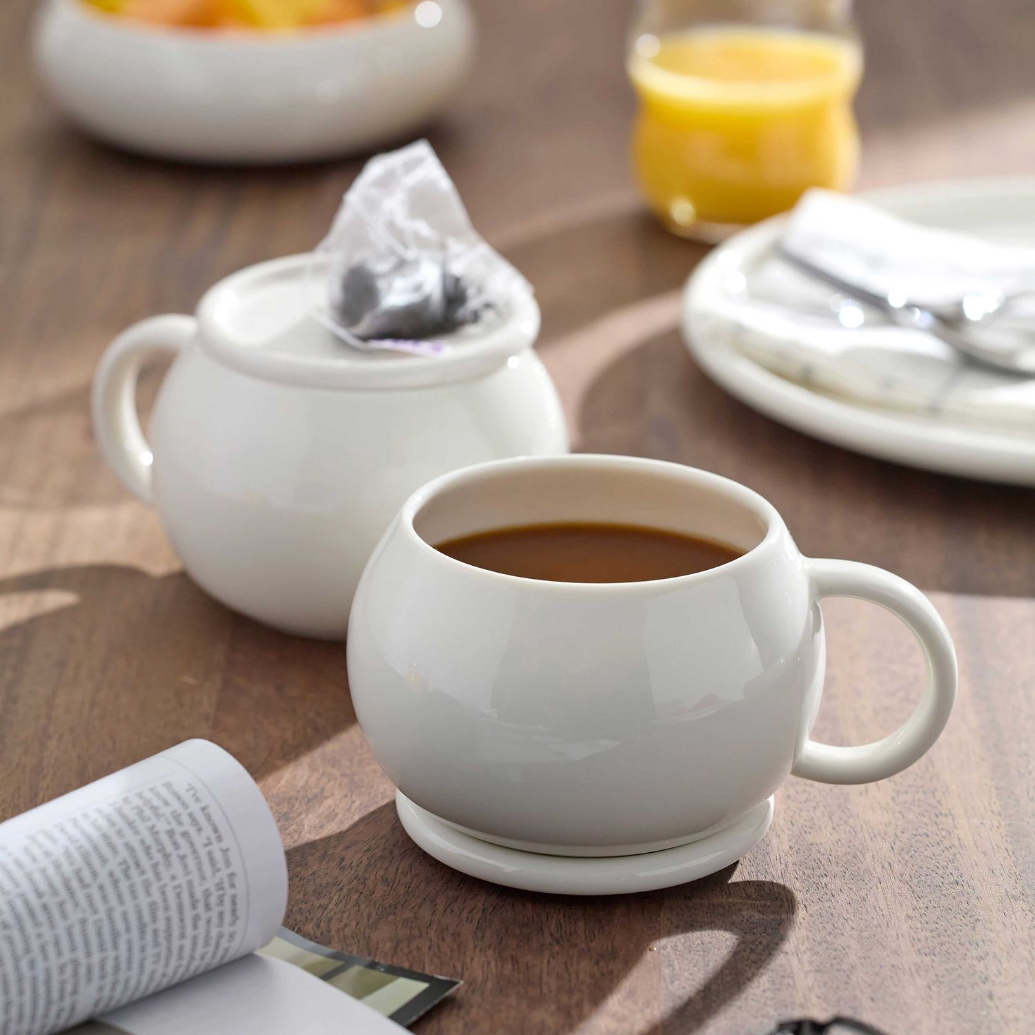 Oneida Quirk Mugs with Coaster Set of 4 899530 079363152909