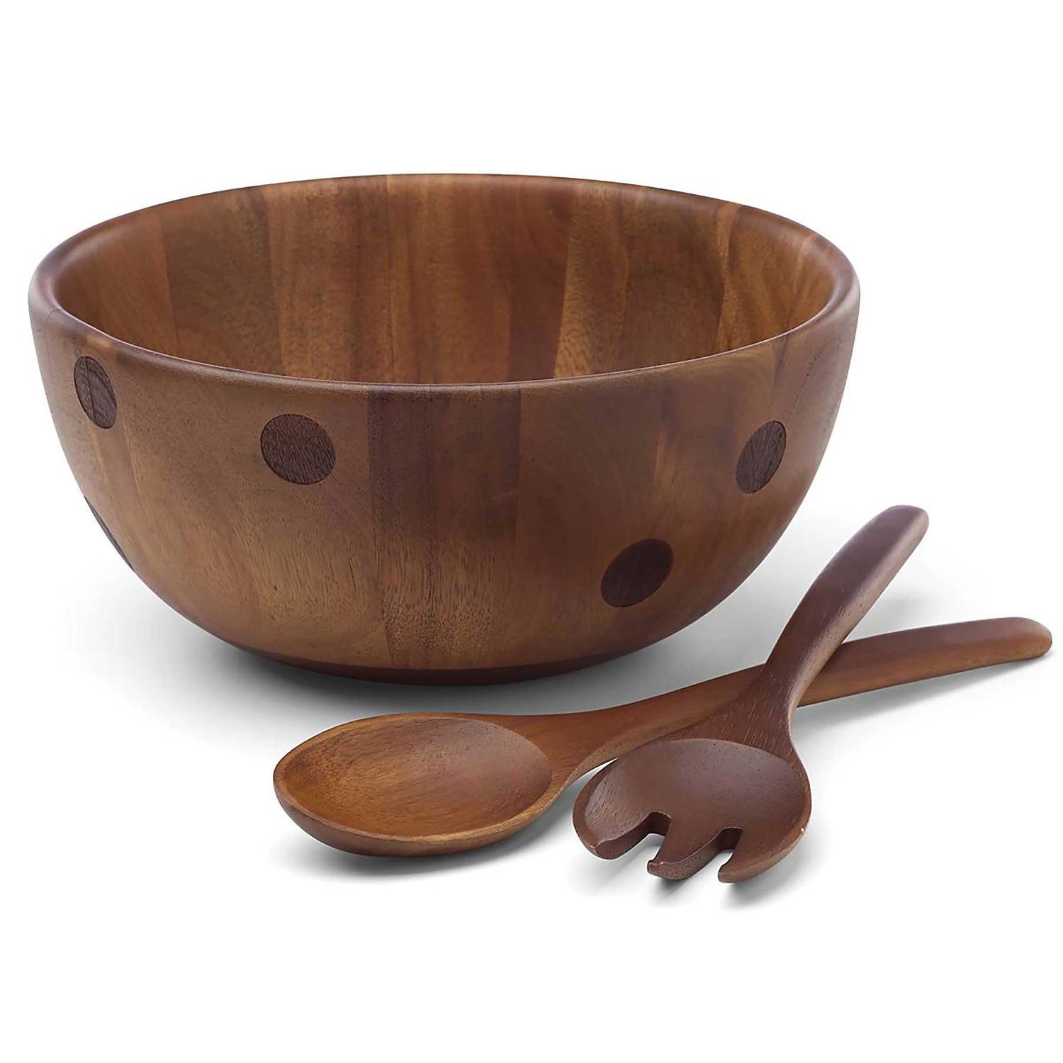 Kate Spade Deco Dot Salad Bowl With Servers 875398, 882864732460