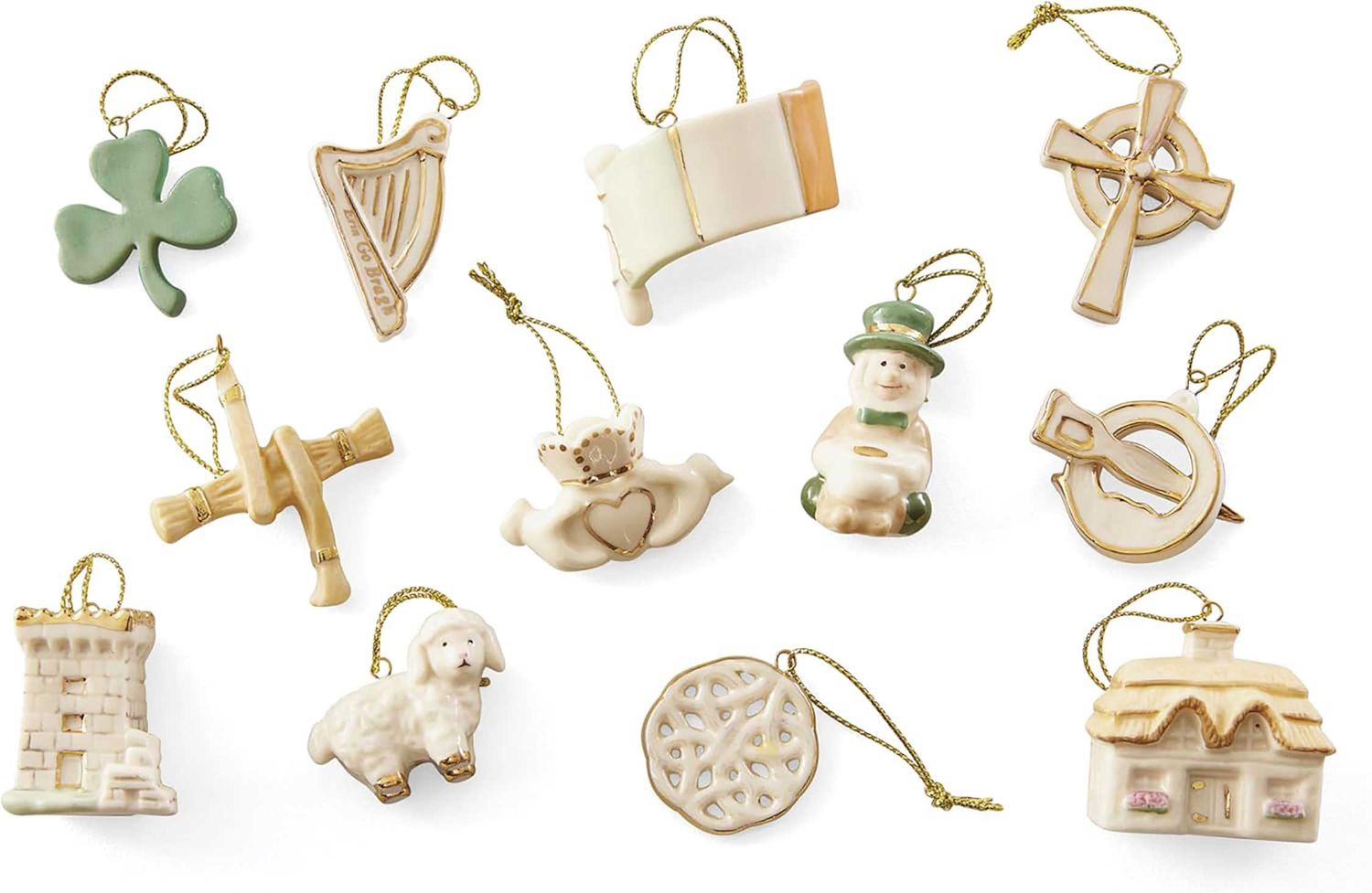 Lenox Luck of The Irish 12-Piece Ornament Set 819668 882864299246