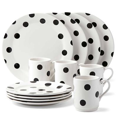 Kate Spade Deco Dot 12-Piece Dinnerware Set 857725, 882864590084