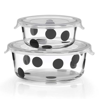 Kate Spade Deco Dot 2-Piece Round Food Storage Set 875252, 882864731265